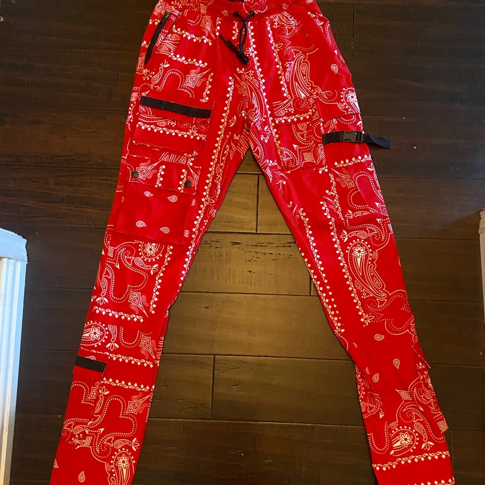 Red Bandana Cargo Pants